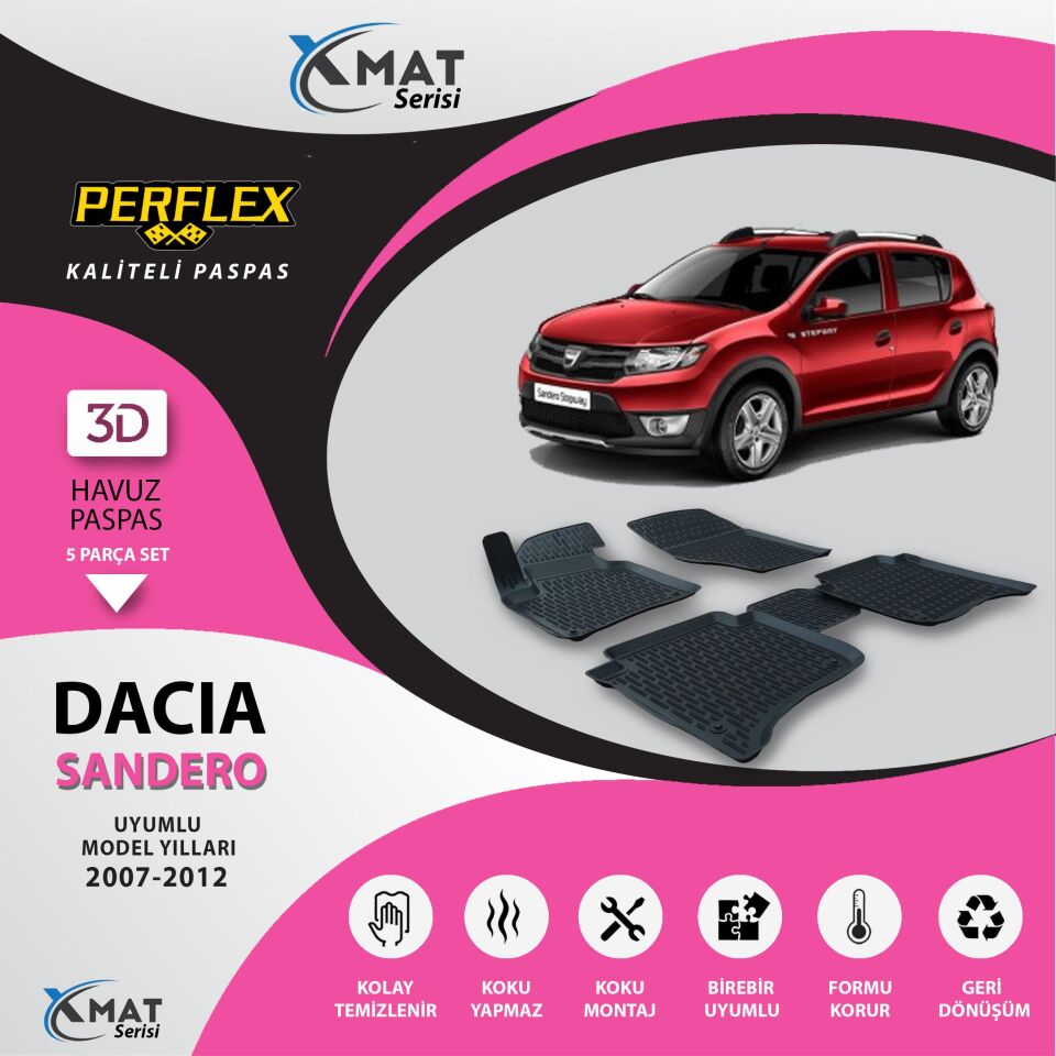 Perflex Paspas 3D Havuzlu Sandero 2007-2012