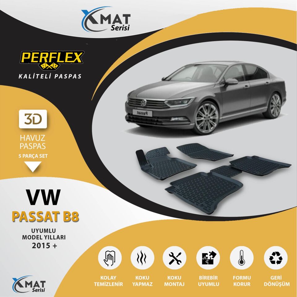 Perflex Paspas 3D Havuzlu X-Mat Passat B8 2015+