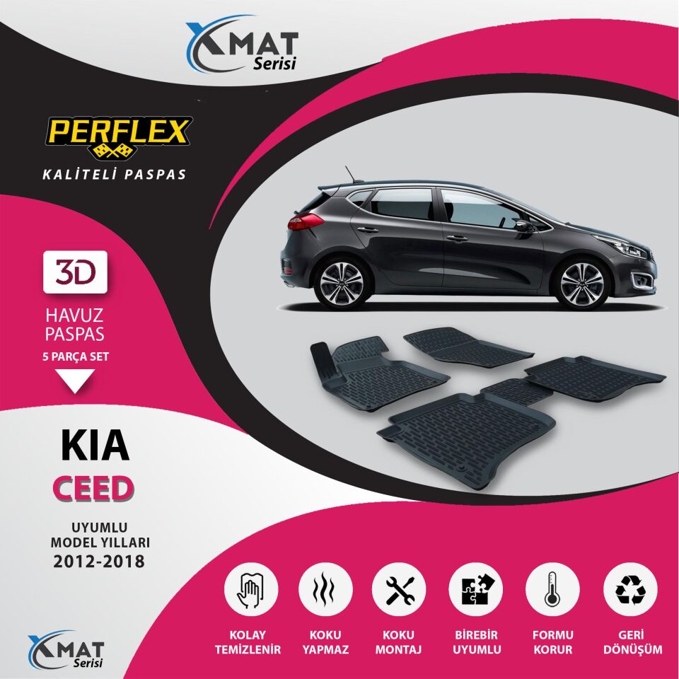Perflex Paspas 3D Havuzlu X-Mat Ceed 2012-2018