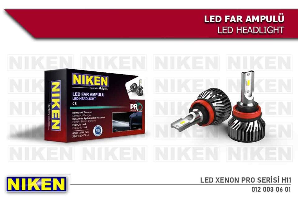 Niken Far Ampulü Led Xenon Pro Serisi H11
