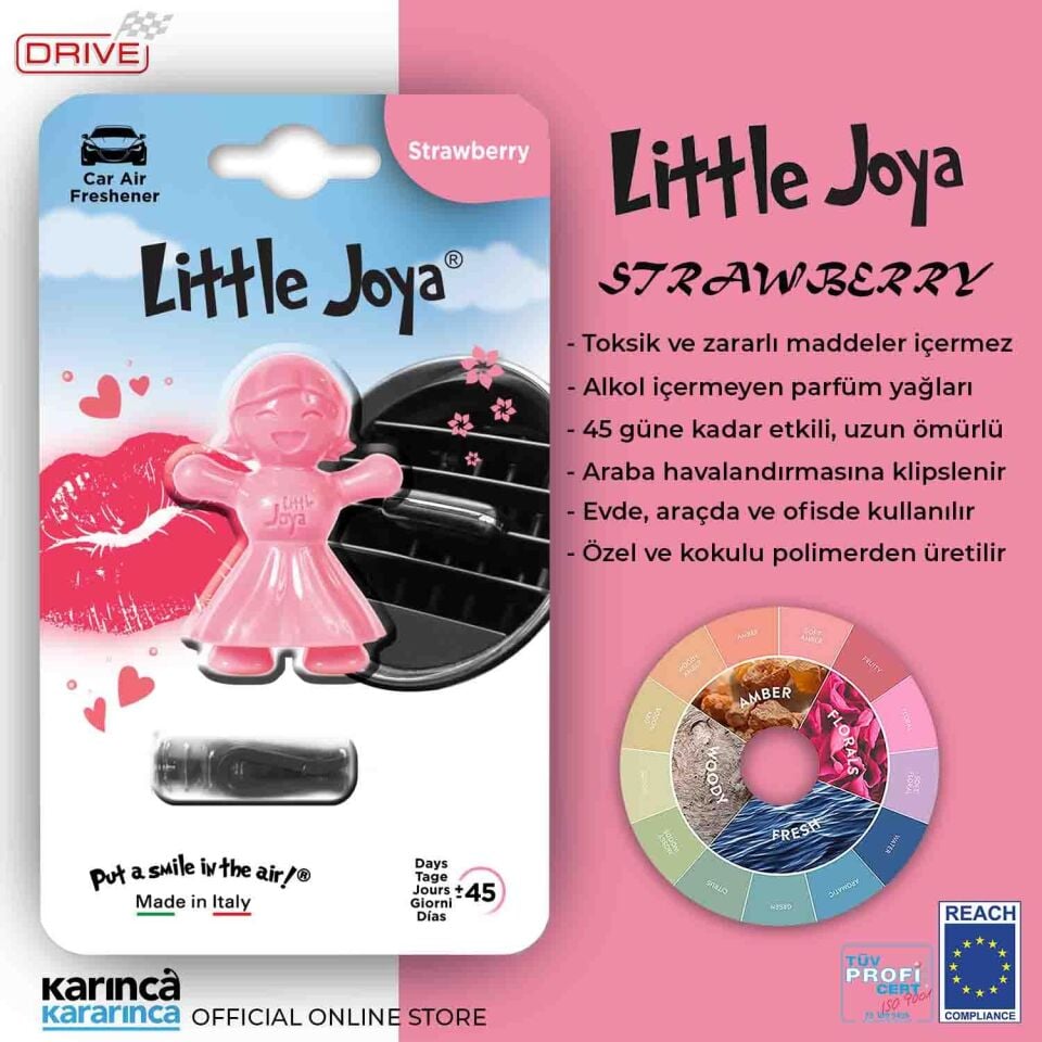 Little Joya Strawberry Kalorifere Geçme Oto Kokusu Çilek