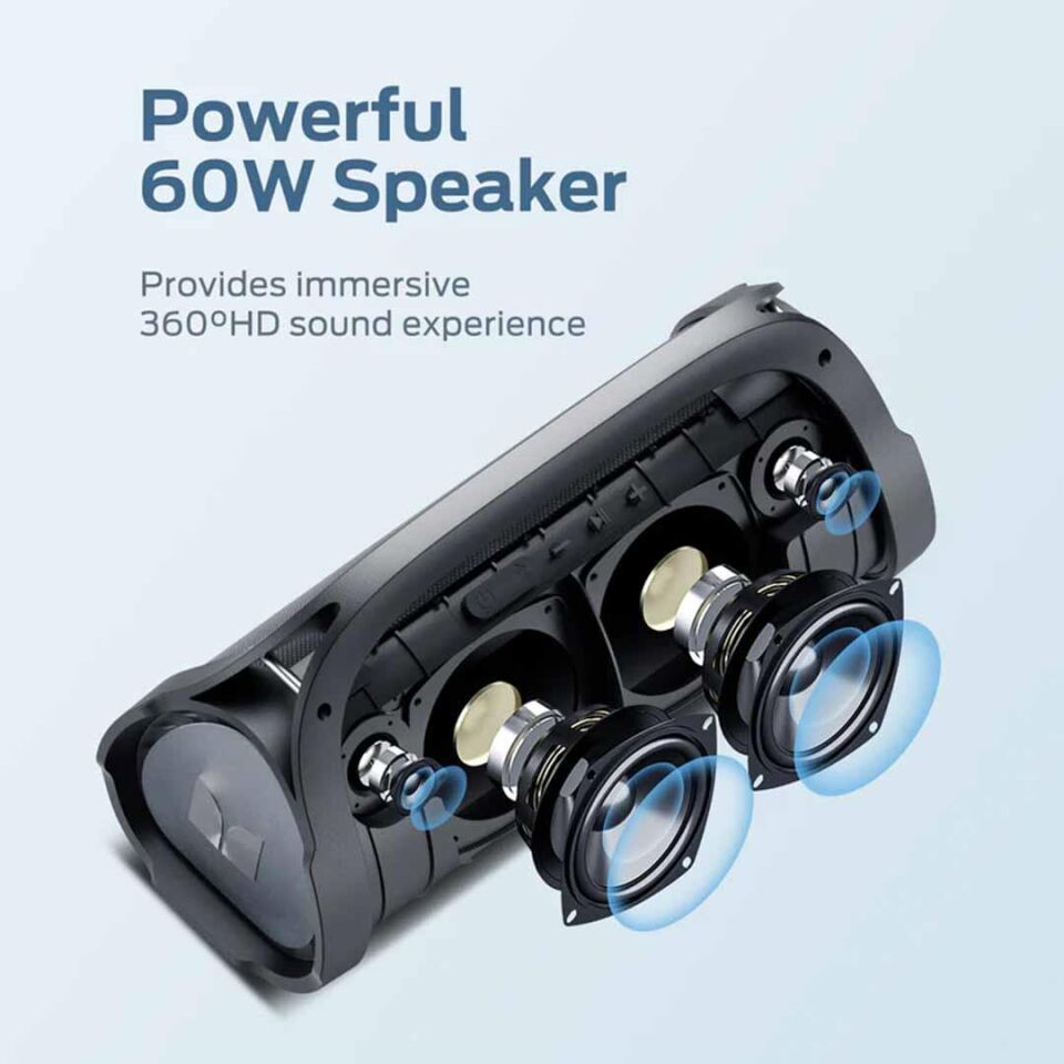 Monster Adventurer Max Boombox Çift Subwoofer'li IPX7 Su Geçirmez Bluetooth Hoparlör 60W