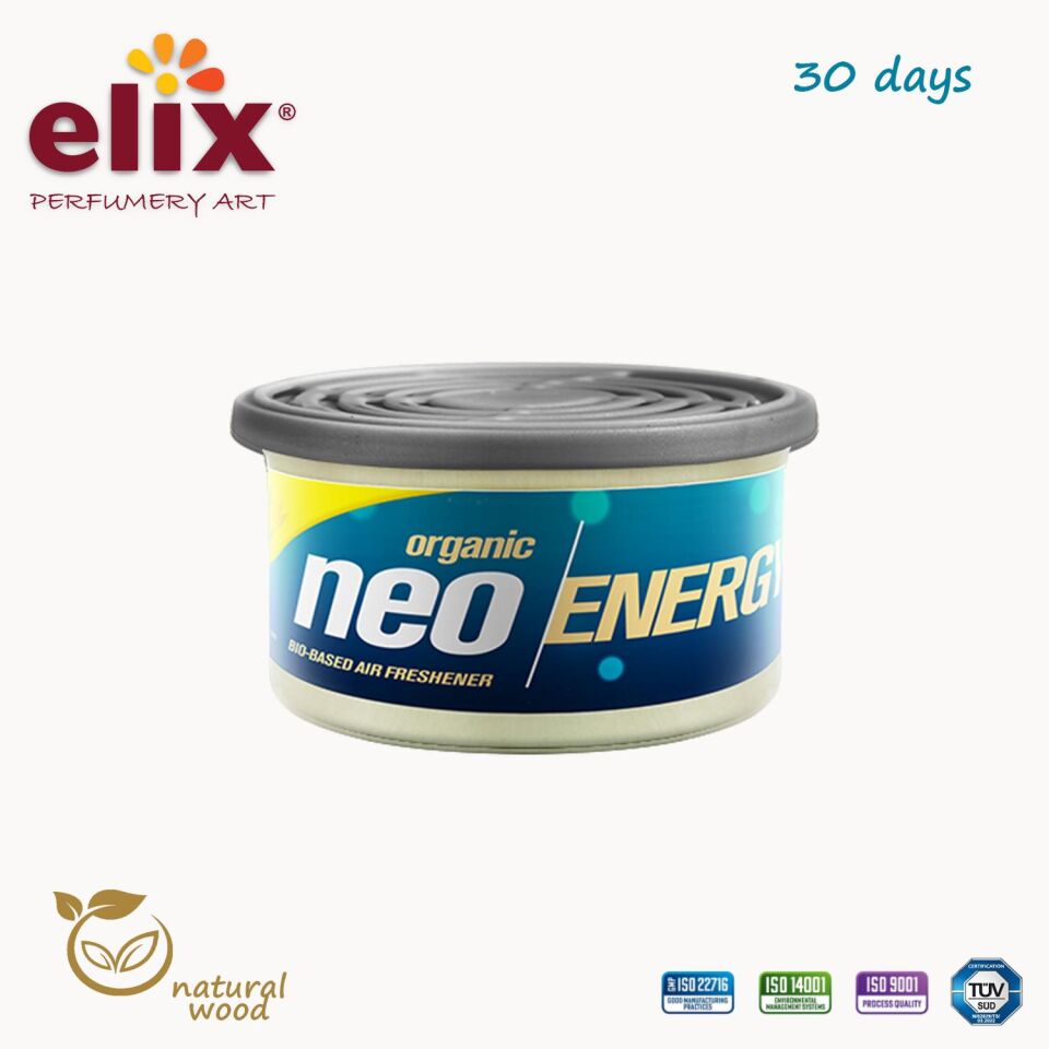 ELIX Neo Energy Metal Kutuda Ahsap Granüllere Emdirilmis Özel Aromali Koku - Limon