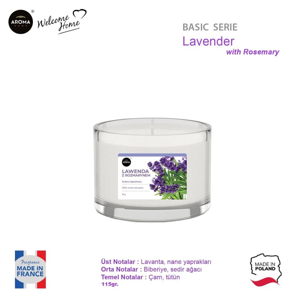 Aroma Basic Line Kokulu Mum Lavender with rosemary  115gr.