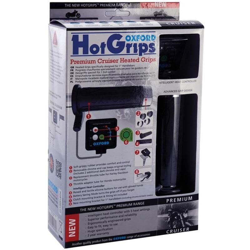 Oxford Motosiklet HotGrips Premium Cruiser V8 Anahtarli Elcik Isitma EL800