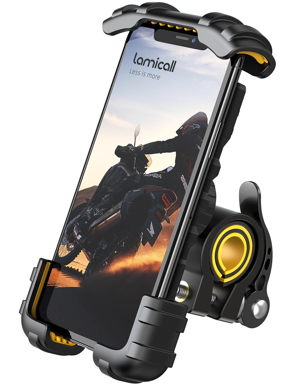 Lamicall Motosiklet ve Bisiklet Telefon Tutucu 360 Derece Döndürülebilir BM02YELLOW