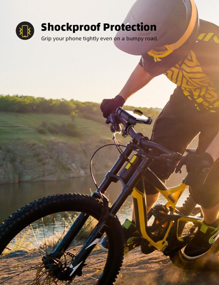 Lamicall Motosiklet ve Bisiklet Telefon Tutucu 360 Derece Döndürülebilir BM02YELLOW