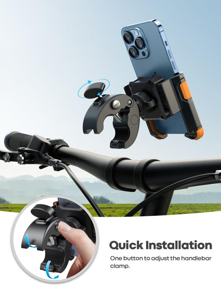 Lamicall Motosiklet ve Bisiklet Telefon Tutucu Kolay Sök Tak BP09O