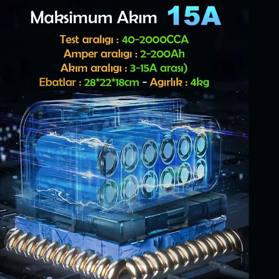 Lancol Akü Test ve Sarj Cihazi 12V/15A CAT-300