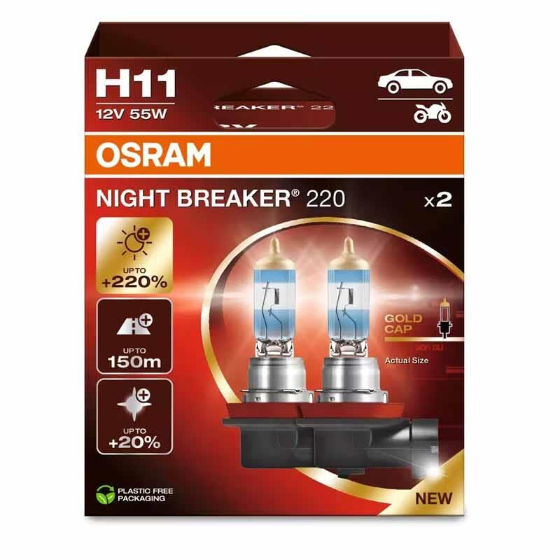 Osram Far Ampulü Halojen Night Breaker H11 12V 55W 1350Lm 64211NB220-2HB