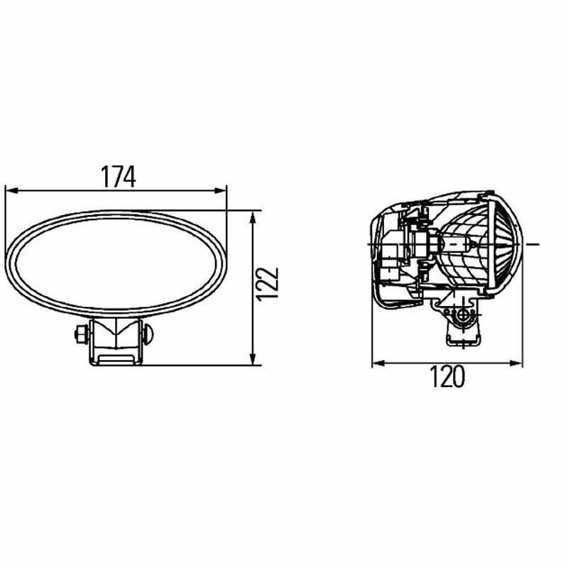 Hella Traktör Halojen Lamba Döner Montaj HB3 12V Kisa Menzil Aydinlatma 1GB996186-051