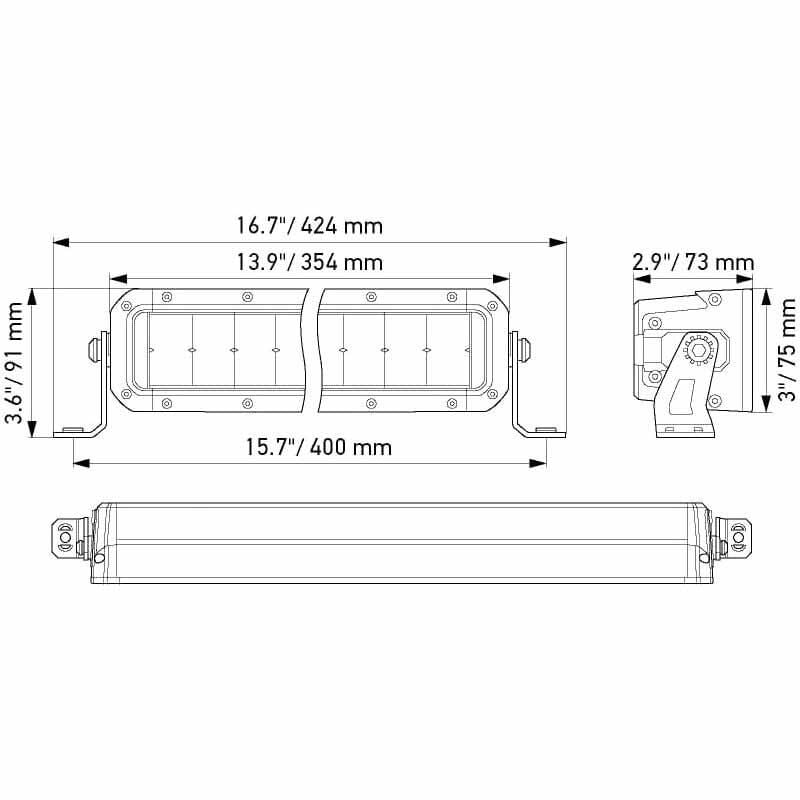 Hella Uzun Hüzme 12/24V Black Magic Led Taban Far 3800Lm 33CM 1FJ358196-461