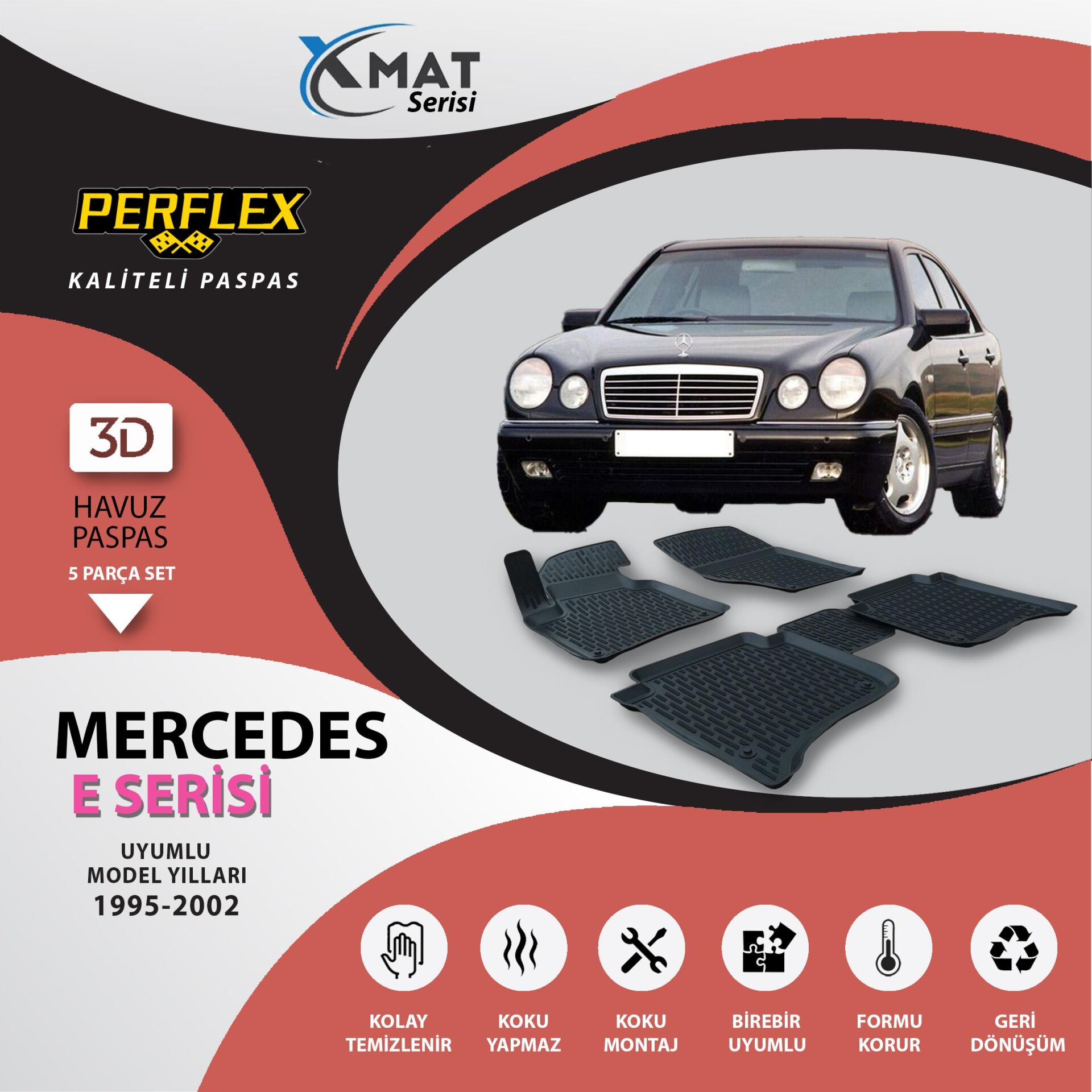 Perflex Paspas 3D Havuzlu X-Mat W210 E Serisi 1995-2002