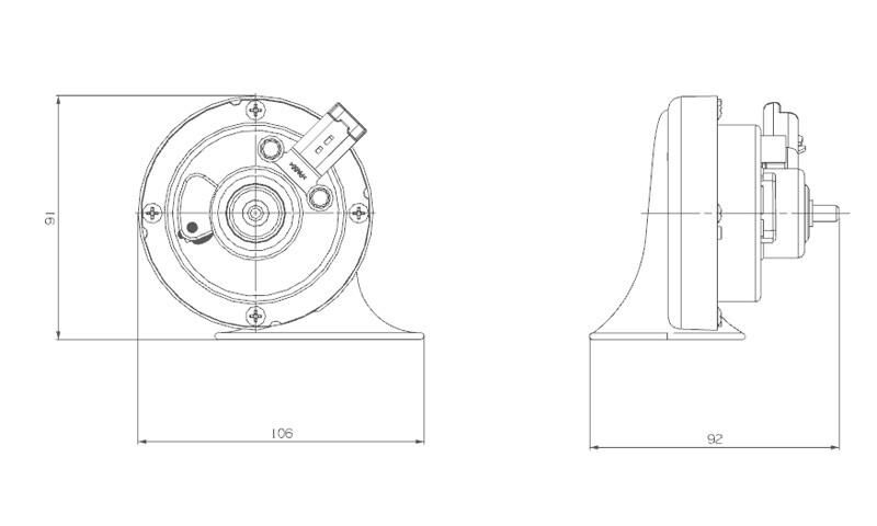 Seger Salyangoz Da-Dat Korna ince  Ses 12V (Pegeout-Citreon Soketli) 60BI12.000.13K
