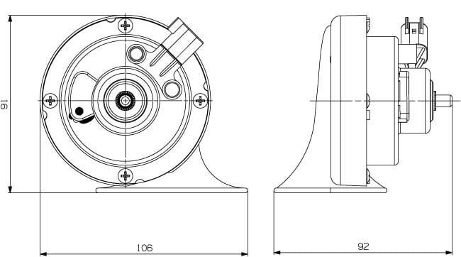 Seger Salyangoz Da-Dat Korna ince-Kalin Ses 12V (Fiat-Ford-Nissan-Opel-Chevrolet Soketli) 60BO12.000