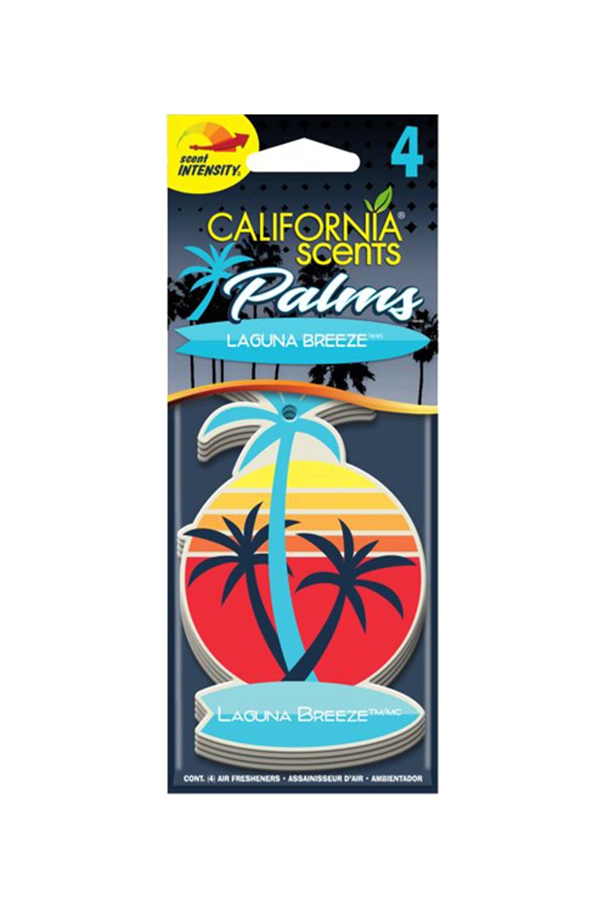California Scents Palms Laguna Breeze Okyanus Esintisi Parfümlü Asma Koku 4'lü Set