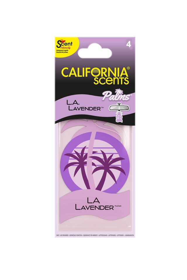 California Scents Palms LA Lavender Lavanta Çiçegi Parfümlü Asma Koku 4'lü Set
