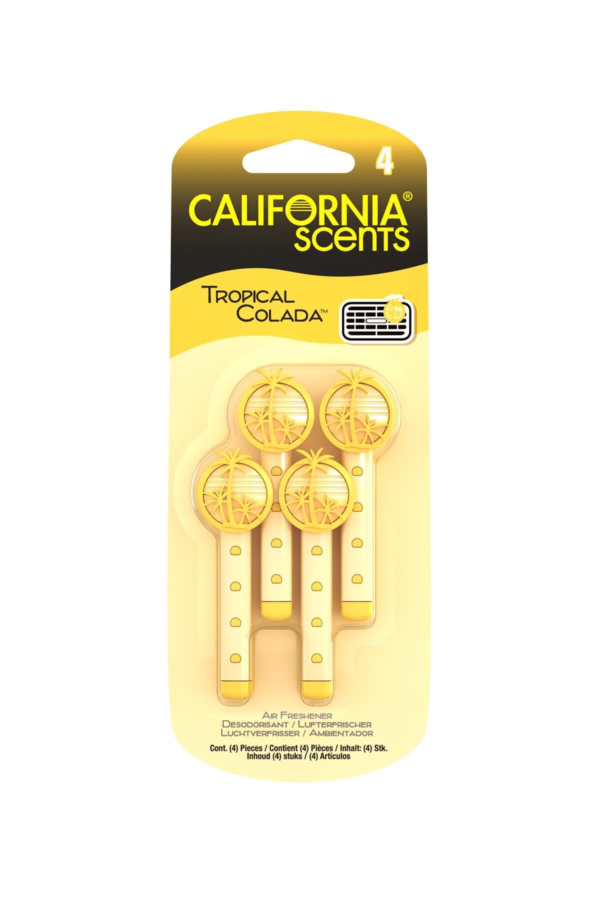 California Scents® Vent Stick''Tropical Colada'' Kalorifer Geçme Koku 4'lü Set