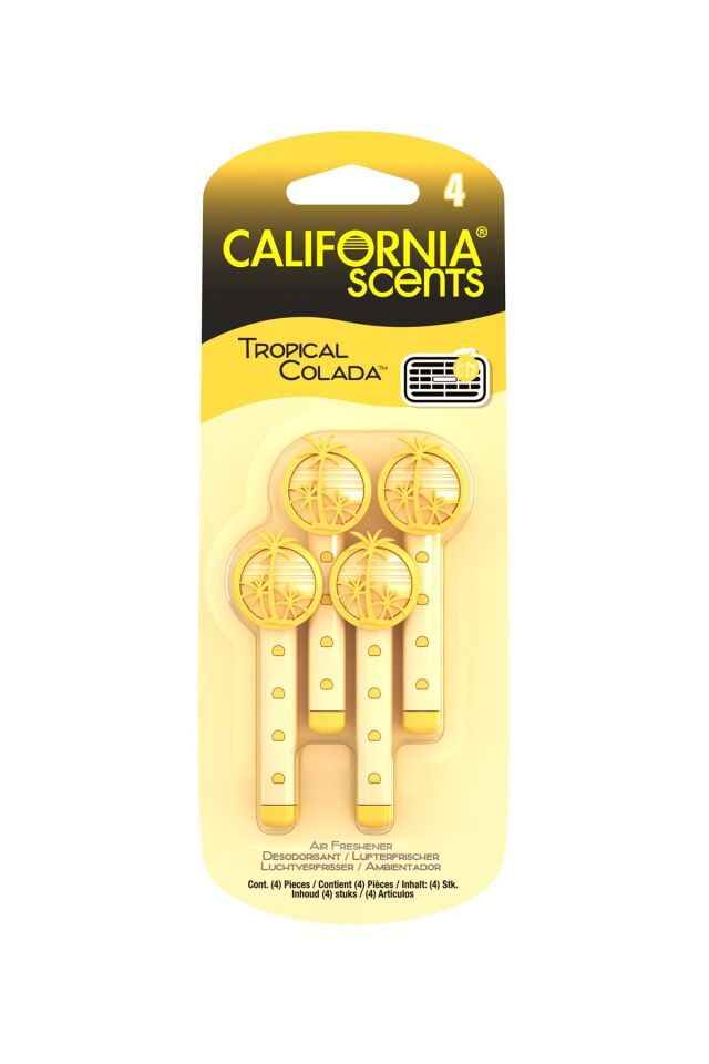 California Scents® Vent Stick''Tropical Colada'' Kalorifer Geçme Koku 4'lü Set