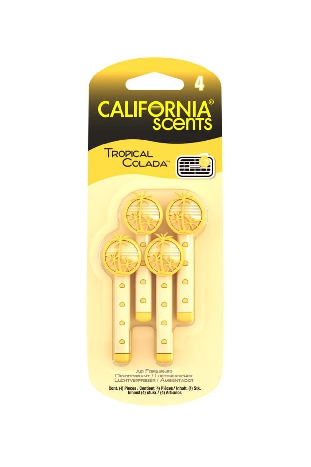 California Scents® Vent Stick''Tropical Colada'' Kalorifer Geçme Koku 4'lü Set