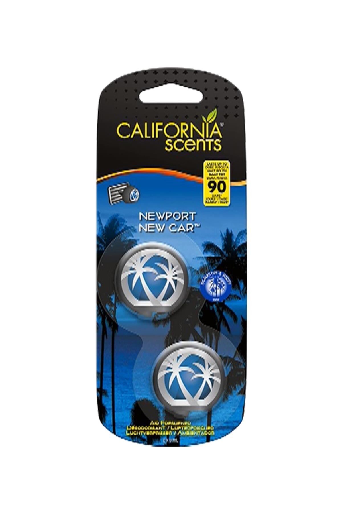 California Scents Mini Diffuser Newport New Car Yeni Araba Parfümlü Kalorifer Geçme Koku 2'li Set