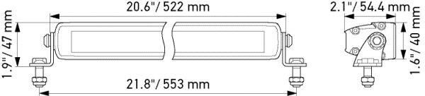 Hella Uzun Hüzme 12/24V 20'' H3 Halojen Sol-Sag Far Hareketli Montaj 1FJ358176-301