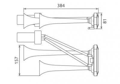 Seger FALA-FALA Kompresörlü iki Borulu Melodeli Korna 24V 85KH24.000.02K