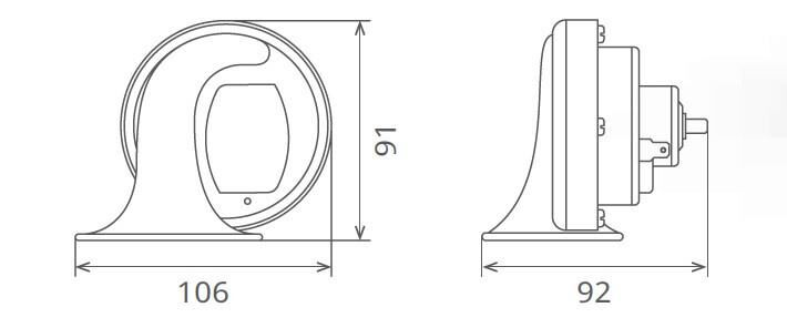 Seger Salyangoz Da-Dat Korna ince - Kalin Ses 12V Tek Terminalli 60BO12.000.01K