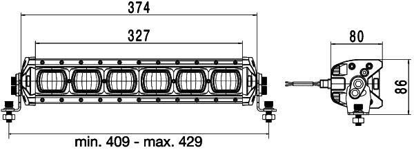 Hella Off-Road Alüminyum Gövde Led Lamba 12V-24V Lightbar LBX-380 1GJ360001-002