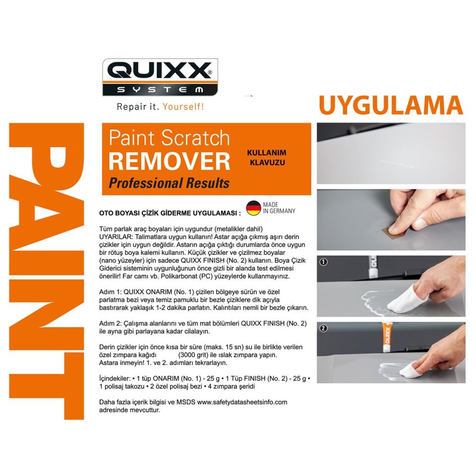 QUIXX Oto Boyasi Çizik Onarim Seti