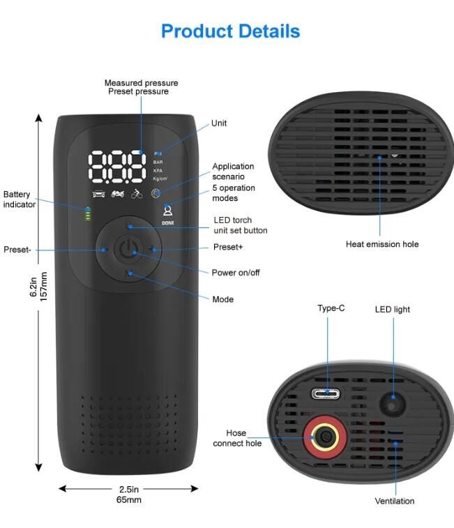 Newo sarjli Lastik sisirme Pompasi Isikli LP2