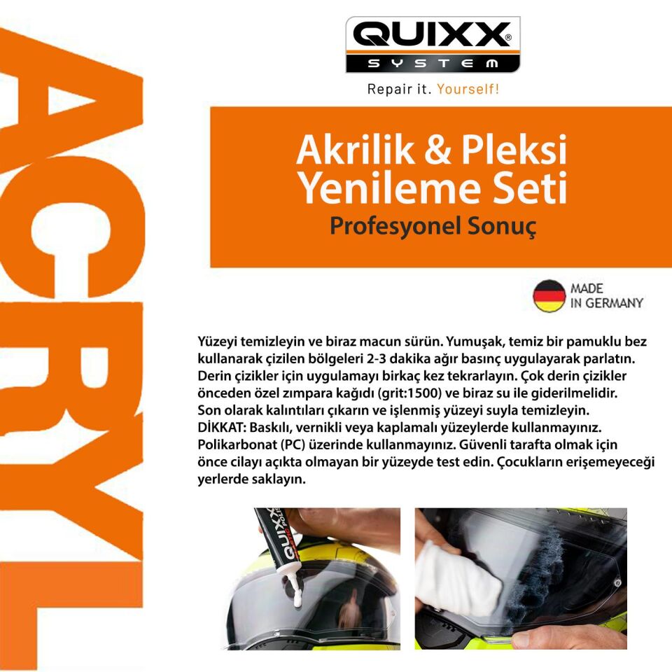 QUIXX Pleksi Çizik Giderici Set