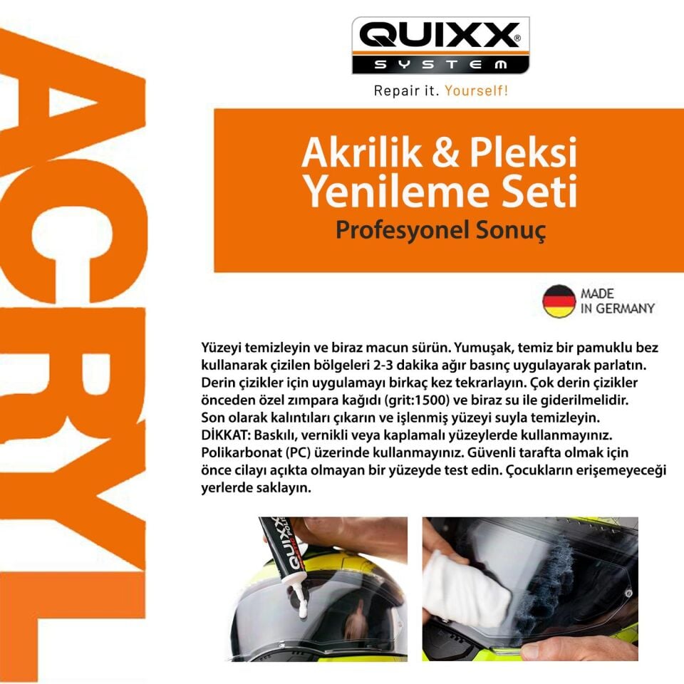 QUIXX Pleksi Çizik Giderici Set