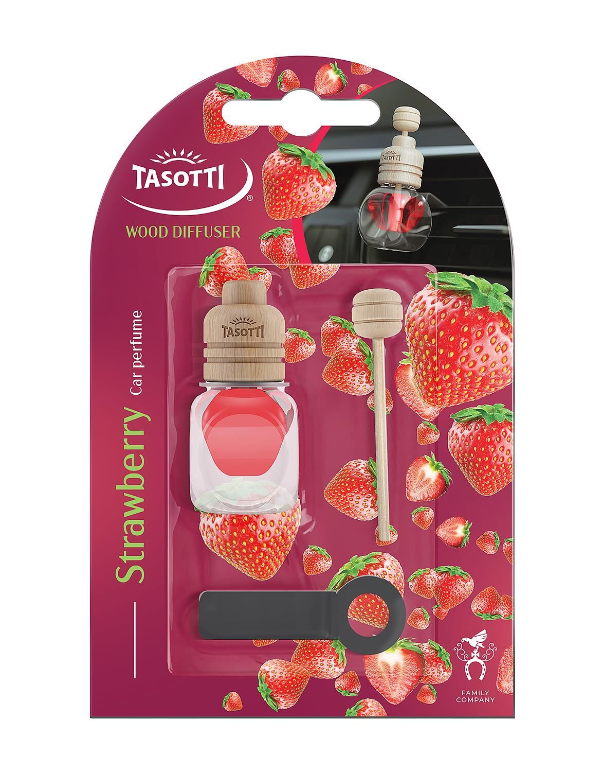 Tasotti Wood Diffuser (Strawberry) Çilek Esansli  Kalorifer Geçme Koku 7ml.
