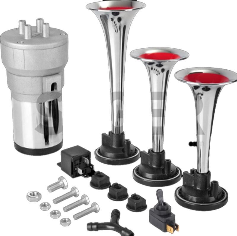 Seger 3 Borulu Melodili Kompresörlü Kirmizi Korna 80KH12.000.03B