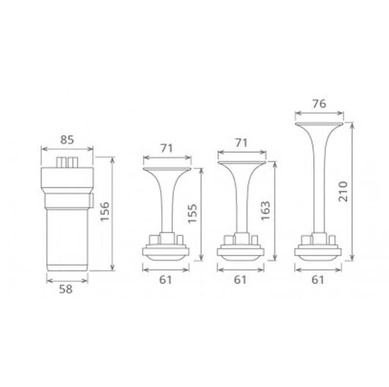 Seger 3 Borulu Melodili Kompresörlü Kirmizi Korna 80KH12.000.03B