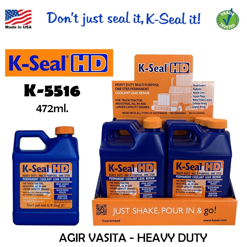 K-Seal HD Çok Amaçli Sivi Sogutma Sivisi Radyatör Kaçak Kalici Onarim 472ml
