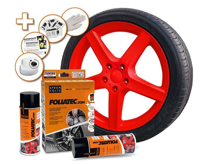 Foliatec Jant Metal Sprey Folyo Yüzey Kaplama Seti 2x400ml. Parlak Kirmizi