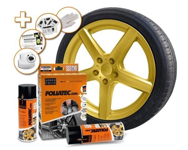 Foliatec Jant Metal Sprey Folyo Yüzey Kaplama Seti 2x400ml. Metalik Altin Mat