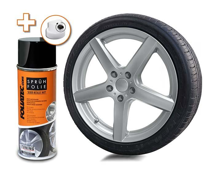 Foliatec Jant Metal Sprey Folyo Yüzey Kaplama Seti 2x400ml. Metalik Gümüs Mat