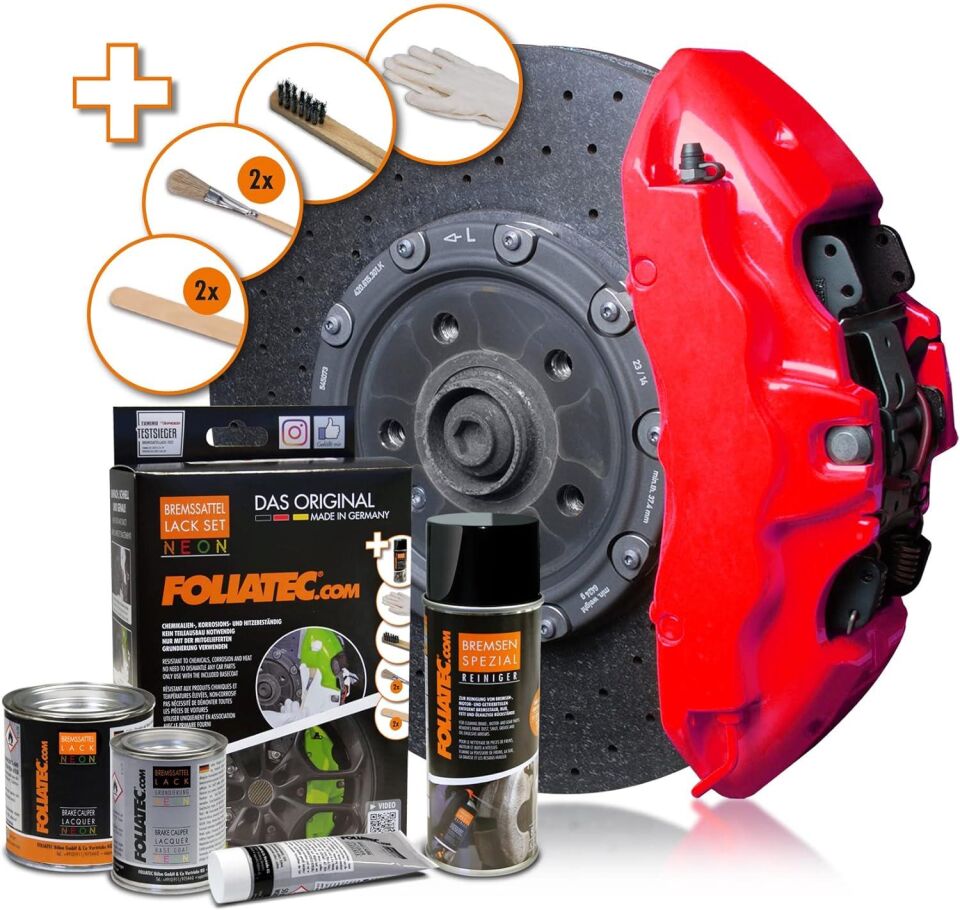 Foliatec Fren Kaliperi Boya Seti 4 Komponet Neon Kirmizi