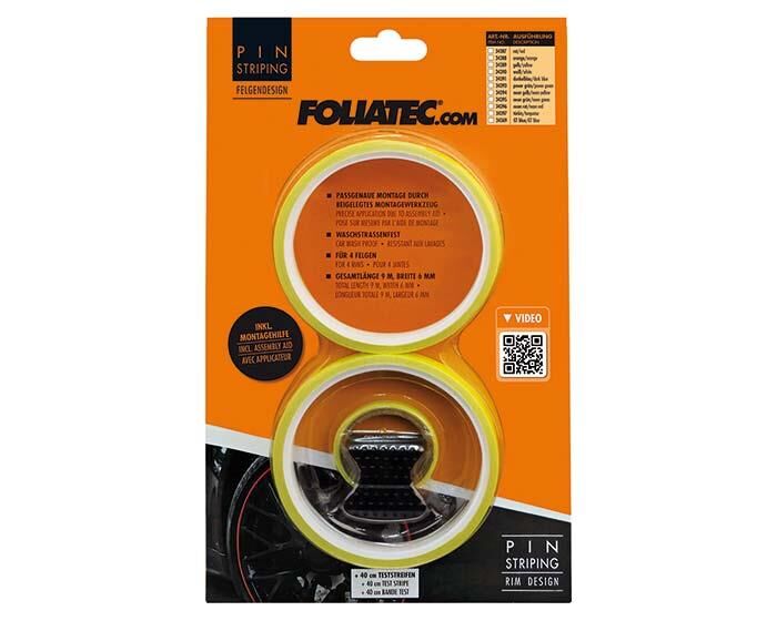 Foliatec Jant serit Seti ve Montaj Aparati 215x4cm-6mm Neon Sari