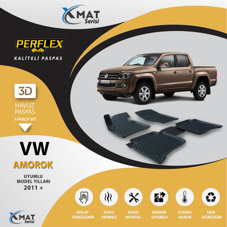 Perflex Paspas 3D Havuzlu X-Mat Amarok 2011+
