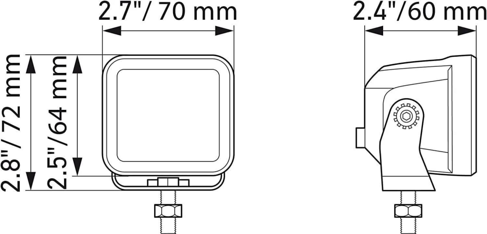 Hella Off-Road Led Lamba 12V-24V 70MM Hareketli Montaj 1FA358176-801