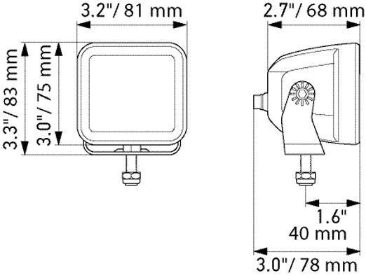 Hella Off-Road Led Lamba 12V-24V Hareketli Montaj 1FA358176-861