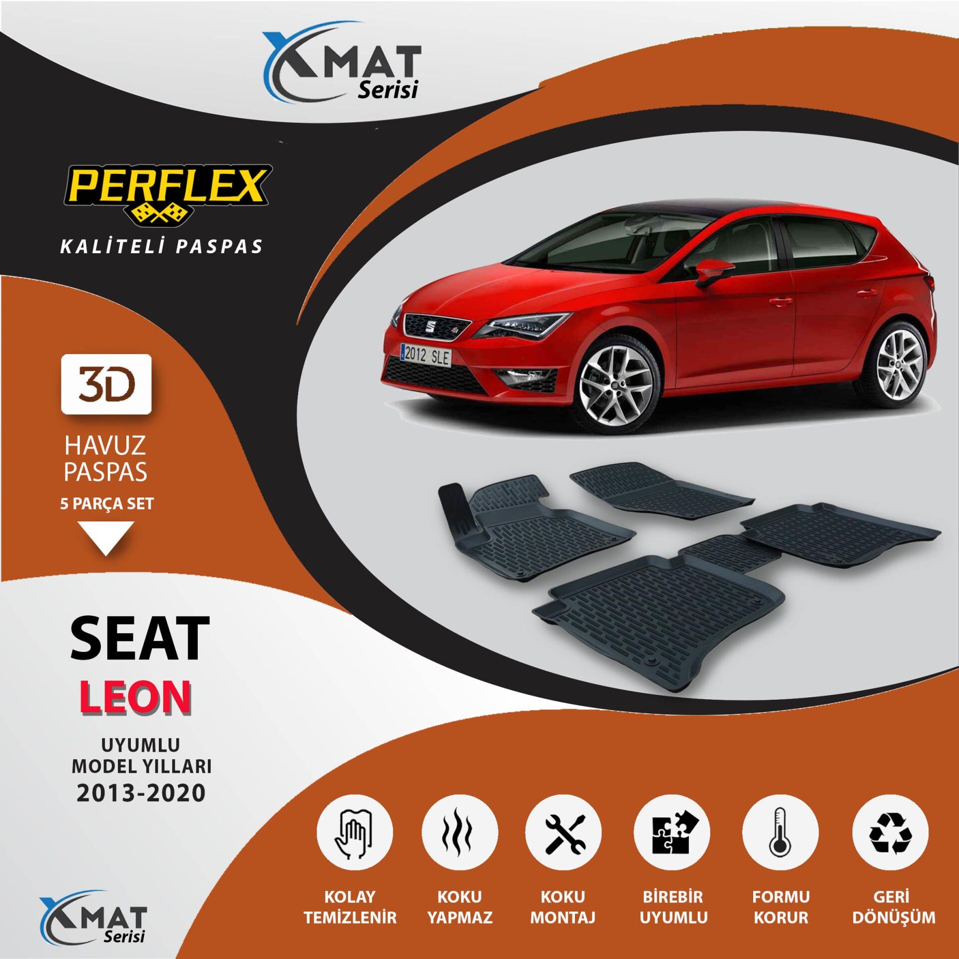 Perflex Paspas 3D Havuzlu X-Mat Leon 2013-2020