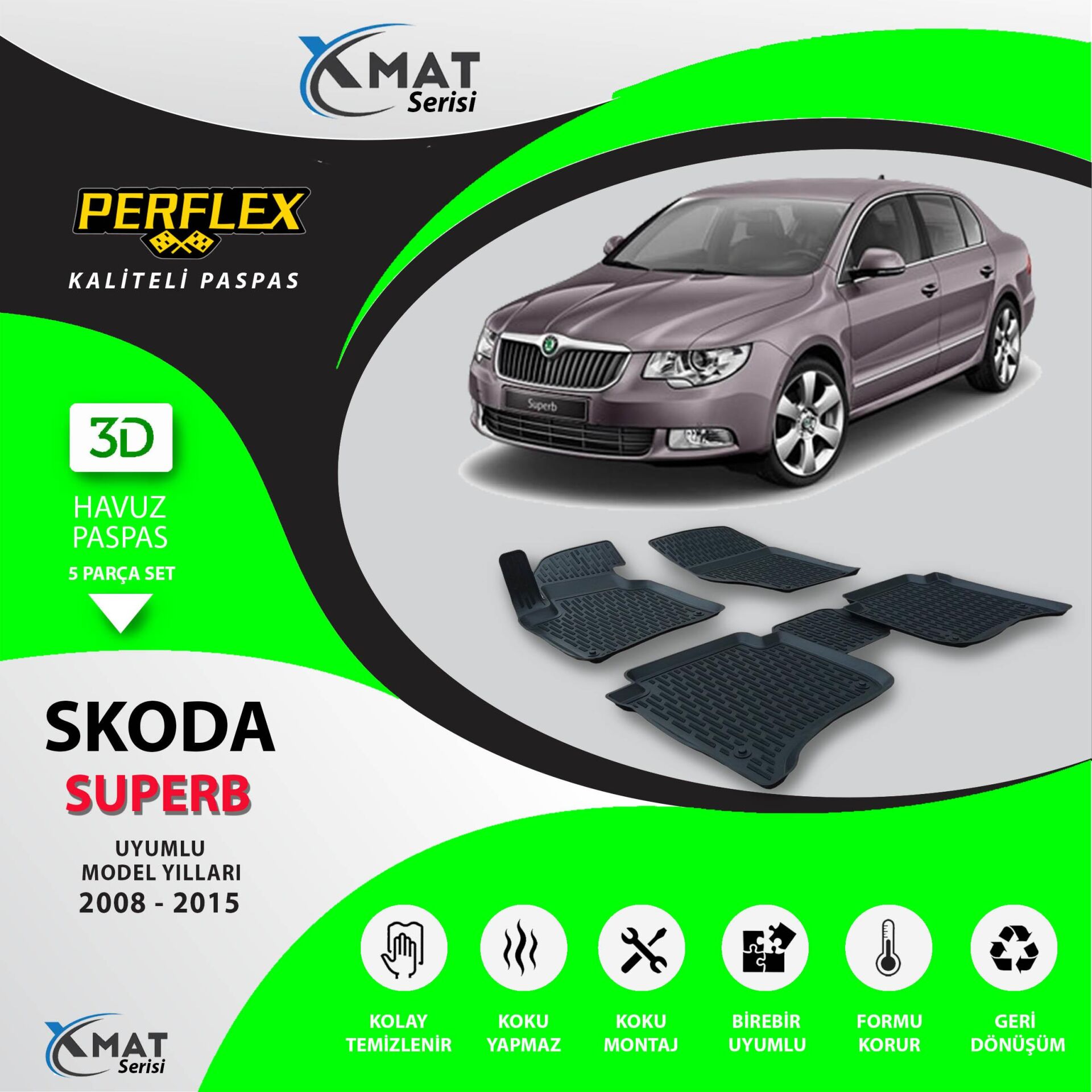 Perflex Paspas 3D Havuzlu X-Mat Superb 2008-2015