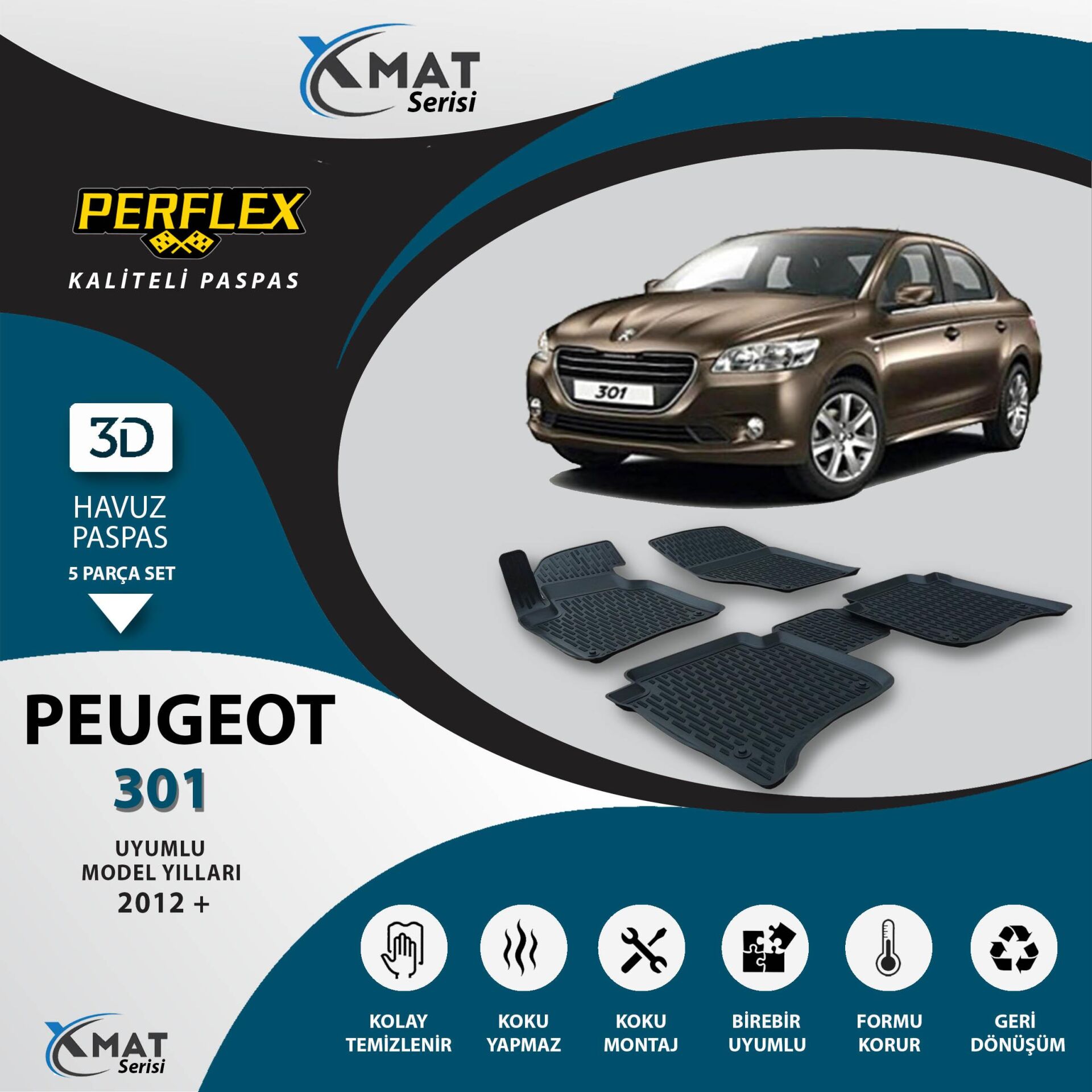 Perflex Paspas 3D Havuzlu X-Mat 301 2012+