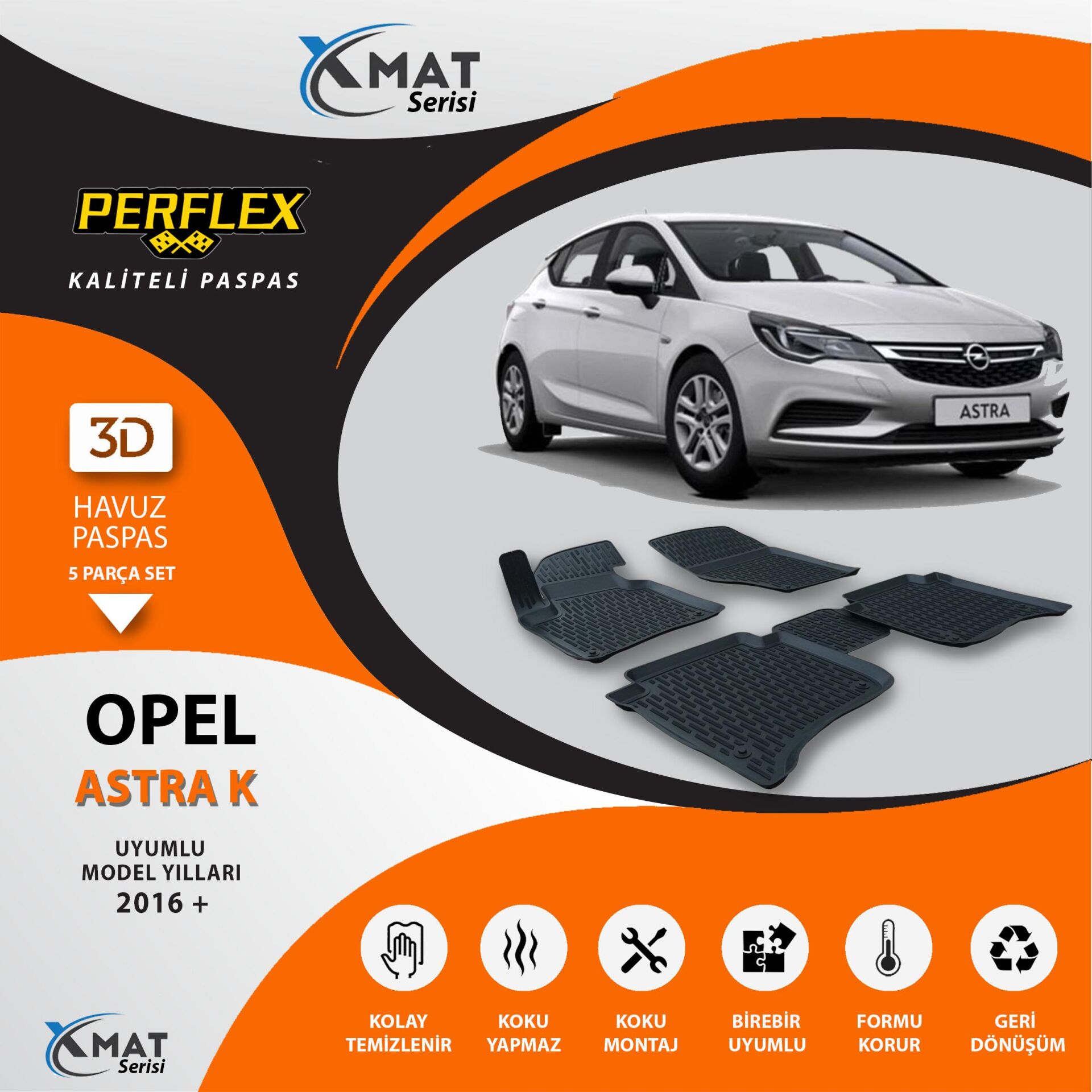 Perflex Paspas 3D Havuzlu X-Mat Astra K 2016+