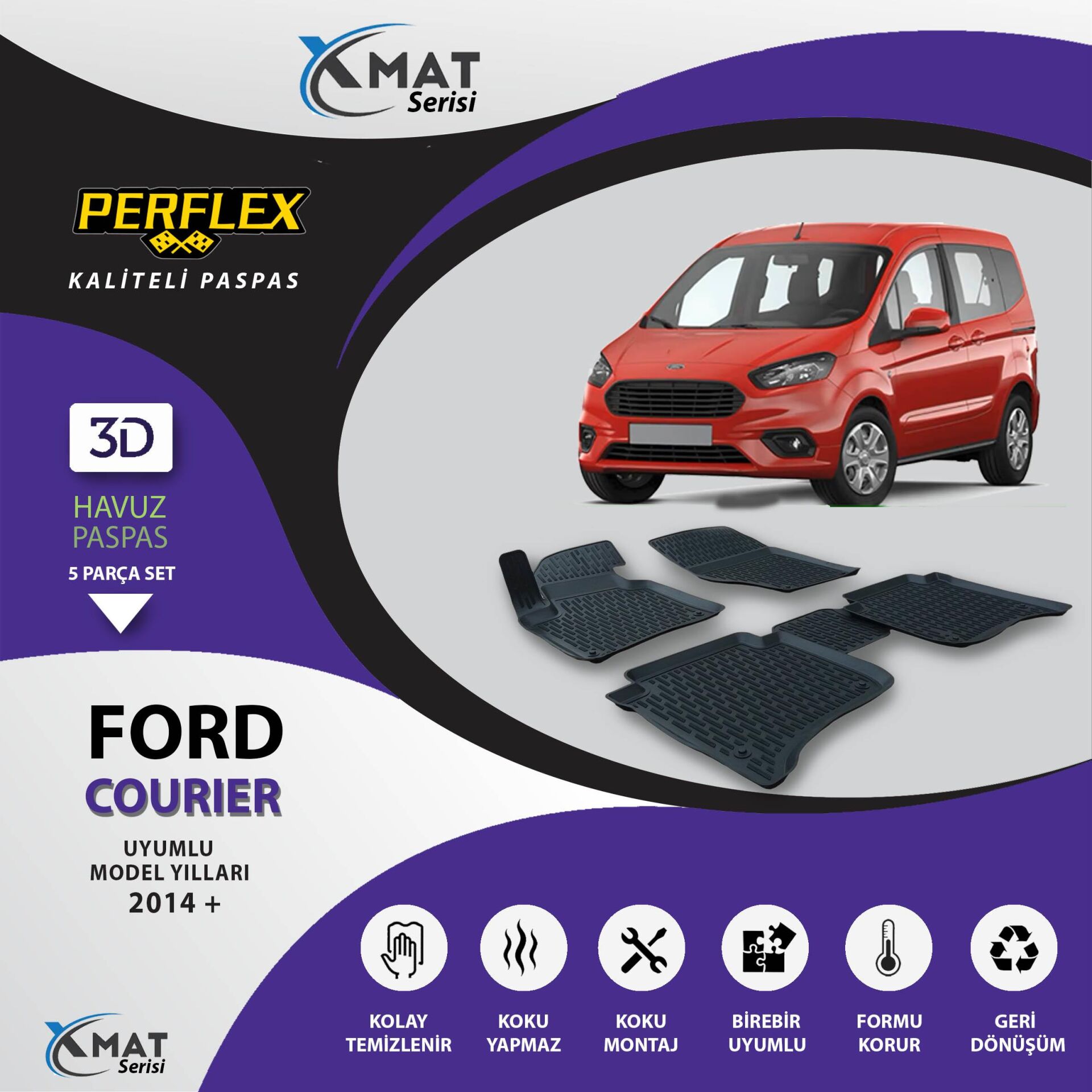 Perflex Paspas 3D Havuzlu X-Mat Courier 2014+